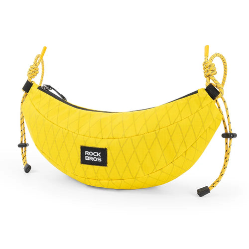 ROCKBROS 1.8L Bicycle Handlebar Bag Banana Shape Nylon Cycling Crossbody Bag with Detachable Shoulder Strap - Banana Yellow / 1.8L - 1
