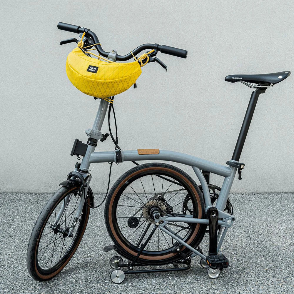 ROCKBROS 1.8L Bicycle Handlebar Bag Banana Shape Nylon Cycling Crossbody Bag with Detachable Shoulder Strap - Banana Yellow / 1.8L - 6