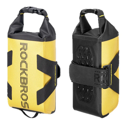 ROCKBROS AS-161 1L Roll Top Bicycle Top Tube Bag Handlebar Pack Waterproof Road Bike Frame Bag - Black+Yellow - 2