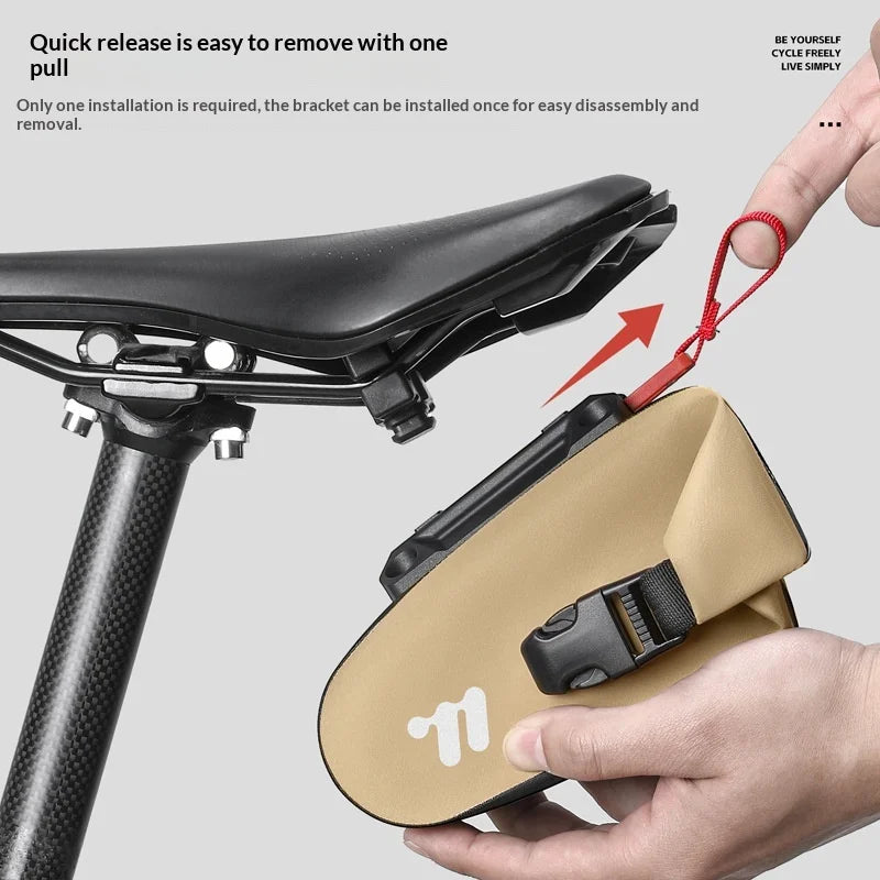 WEST BIKING YP0707433 Bicycle Tail Bag Magnetic Quick Release Saddle Pack for Road Mountain Bike - Black - 3