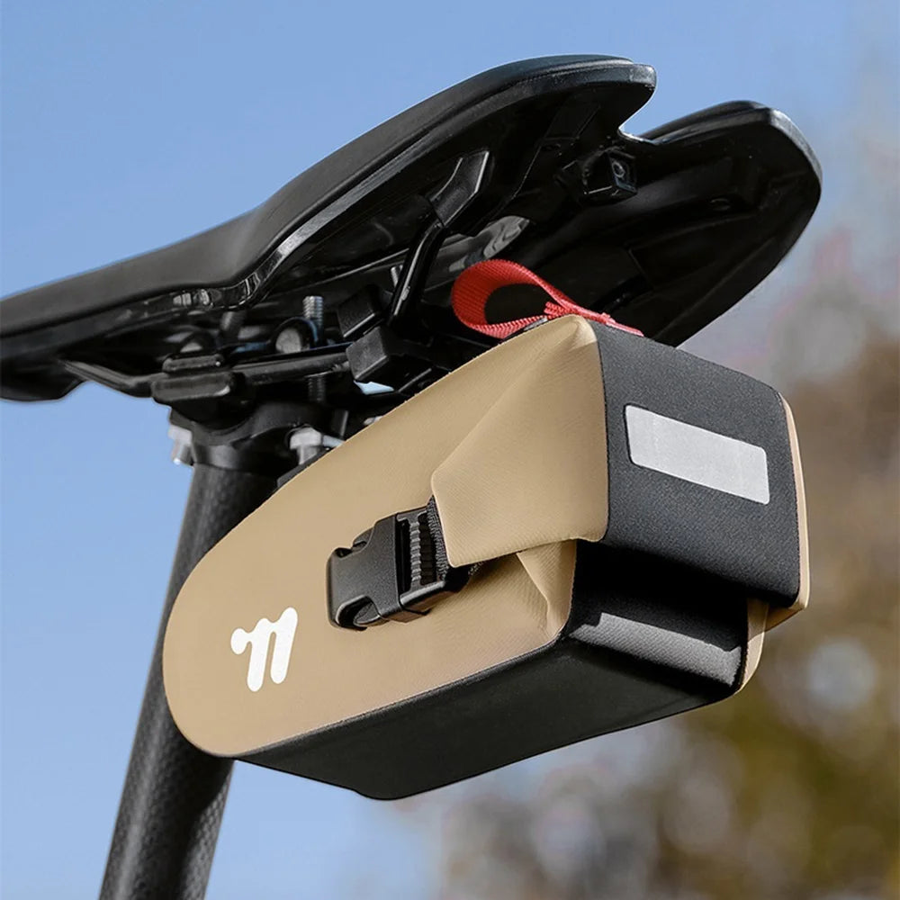 WEST BIKING YP0707433 Bicycle Tail Bag Magnetic Quick Release Saddle Pack for Road Mountain Bike - Black - 6