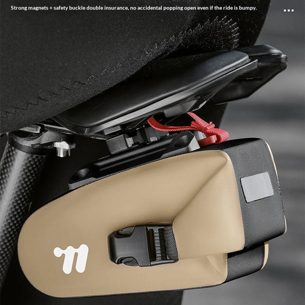 WEST BIKING YP0707433 Bicycle Tail Bag Magnetic Quick Release Saddle Pack for Road Mountain Bike - Black - 7