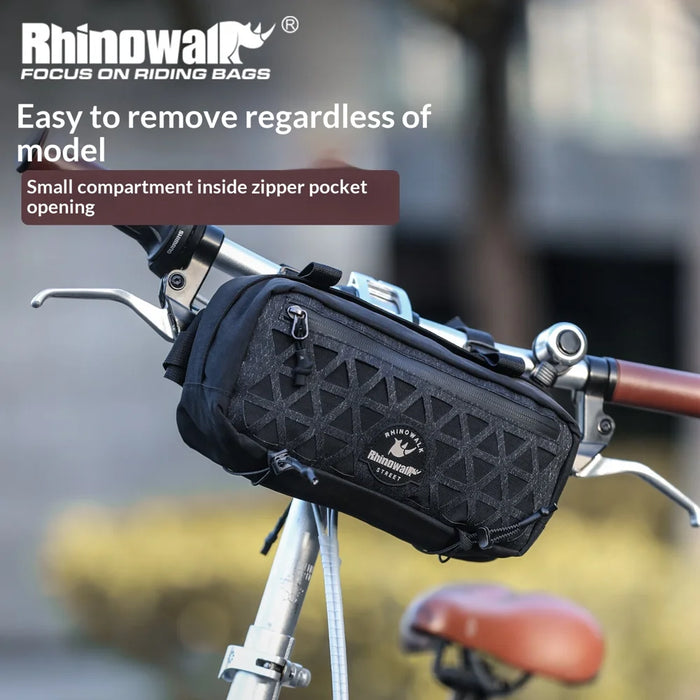 RHINOWALK BCT0209 1.9L Mountain Road Bike Handlebar Front Bag Cycling Storage Pouch with Shoulder Strap - Black - 2