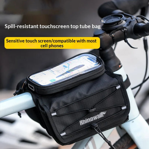 RHINOWALK BCT0205 2.4L Bike Frame Bag Waterproof Touch Screen Phone Holder Top Tube Bag - Black - 2