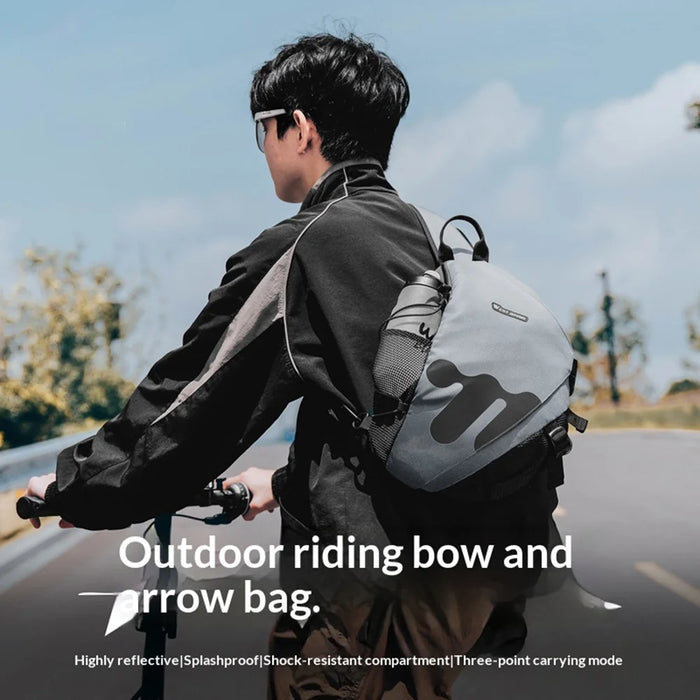 WEST BIKING YP0707409 11.5L Cycling Sling Bag Waterproof Crossbody Shoulder Bag for Outdoor Sports - Black - 6