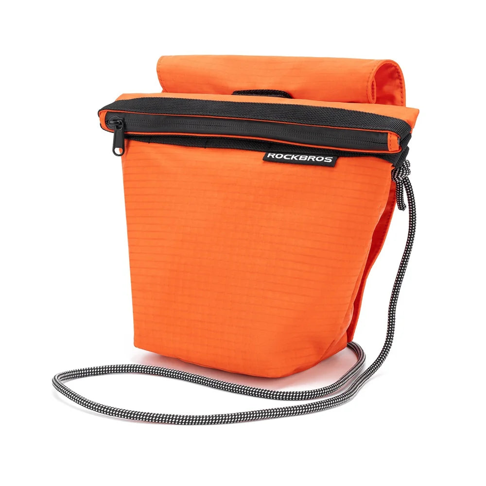 ROCKBROS W20 Bike Handlebar Bag Waterproof Nylon Expandable Bicycle Front Frame Bag - Orange - 1