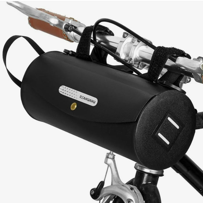 RZAHUAHU Waterproof Bike Frame Bag 3L Capacity Cylindrical Handlebar Bag Crossbody Shoulder Bag with Reflective Strips for Cycling - 1