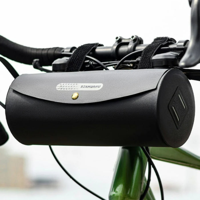 RZAHUAHU Waterproof Bike Frame Bag 3L Capacity Cylindrical Handlebar Bag Crossbody Shoulder Bag with Reflective Strips for Cycling - 3