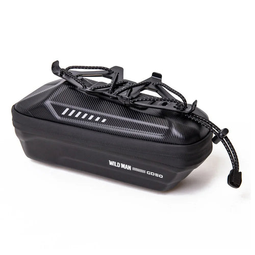 WILD MAN GD50 1L Bike Front Frame Bag EVA Hard Shell 360 Degree Rotation Phone Holder Mount for Mountain Cycling - Black - 1