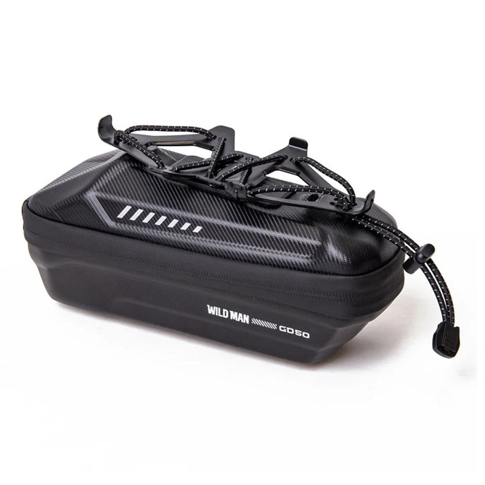 WILD MAN GD50 1L Bike Front Frame Bag EVA Hard Shell 360 Degree Rotation Phone Holder Mount for Mountain Cycling - Black - 1