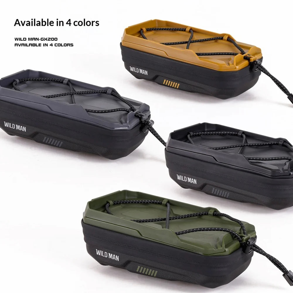 WILD MAN GX330 IPX5 Waterproof Bike Phone Holder Handlebar Bag 0.6L EVA Hard Shell 360 Degree Rotation Cycling Frame Bag - Black - 5