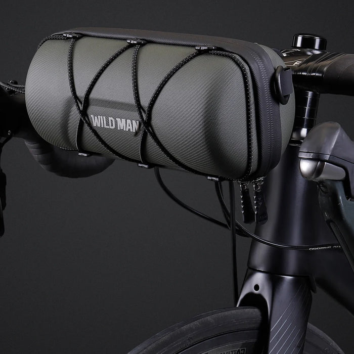 WILD MAN GD7X Foldable Bike Handlebar Bag Quick Release EVA Hard Shell 2L Mountain Road Cycling Front Bag - Black - 2