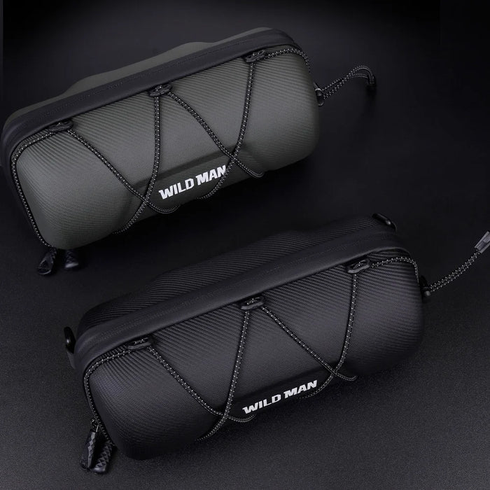 WILD MAN GD7X Foldable Bike Handlebar Bag Quick Release EVA Hard Shell 2L Mountain Road Cycling Front Bag - Black - 6