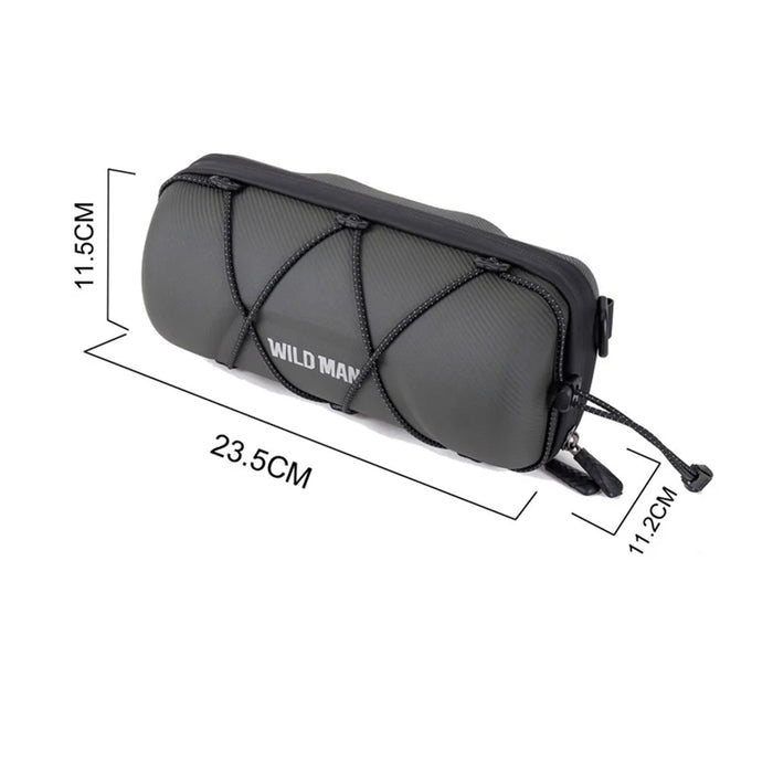 WILD MAN GD7X Foldable Bike Handlebar Bag Quick Release EVA Hard Shell 2L Mountain Road Cycling Front Bag - Black - 7