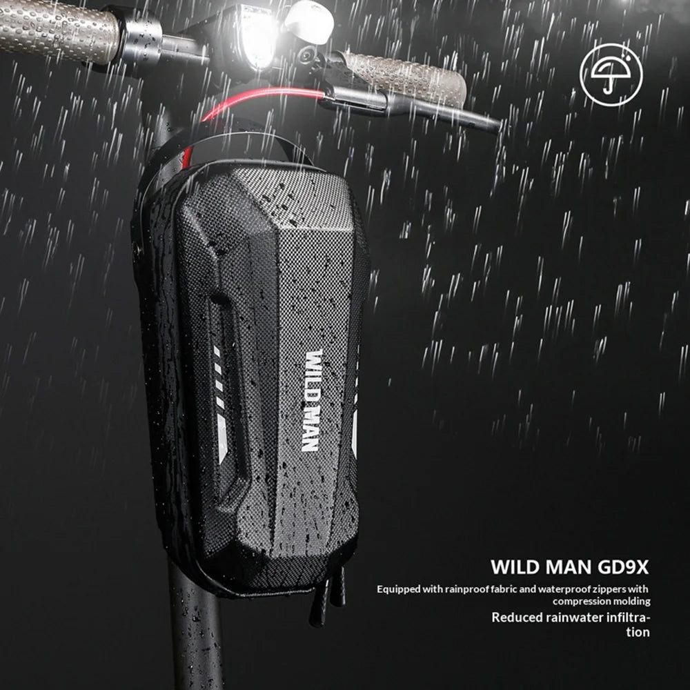 WILD MAN GD9X EVA Hard Shell Bike Bag with Handle Quick Release Handlebar Bag for Electric Scooter Folding Bicycle - Black/2L - 5