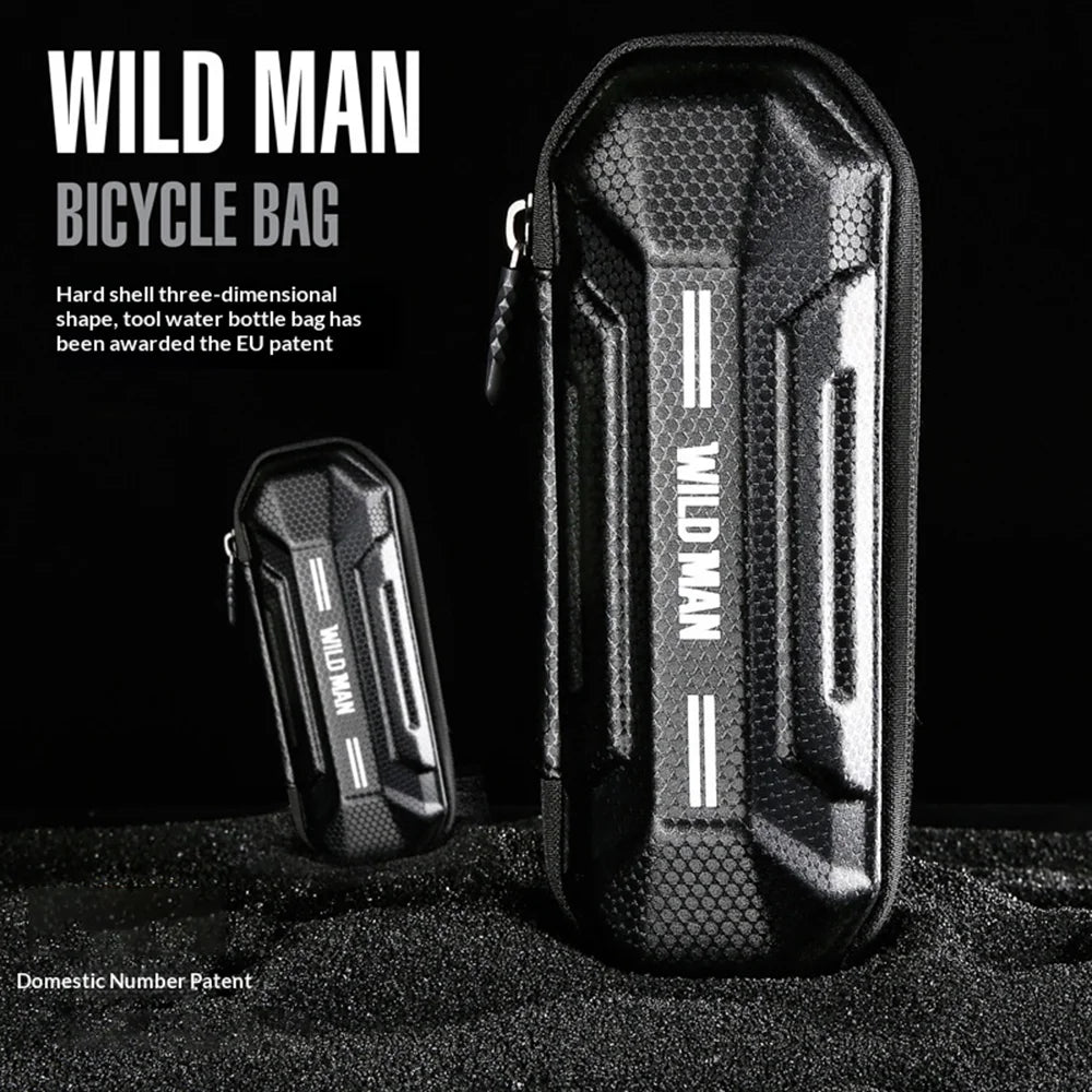 WILD MAN XT11 Waterproof Bike Tool Bag EVA Hard Shell Water Bottle Cage Mount Bag for Mountain Cycling - Black/0.5L - 2