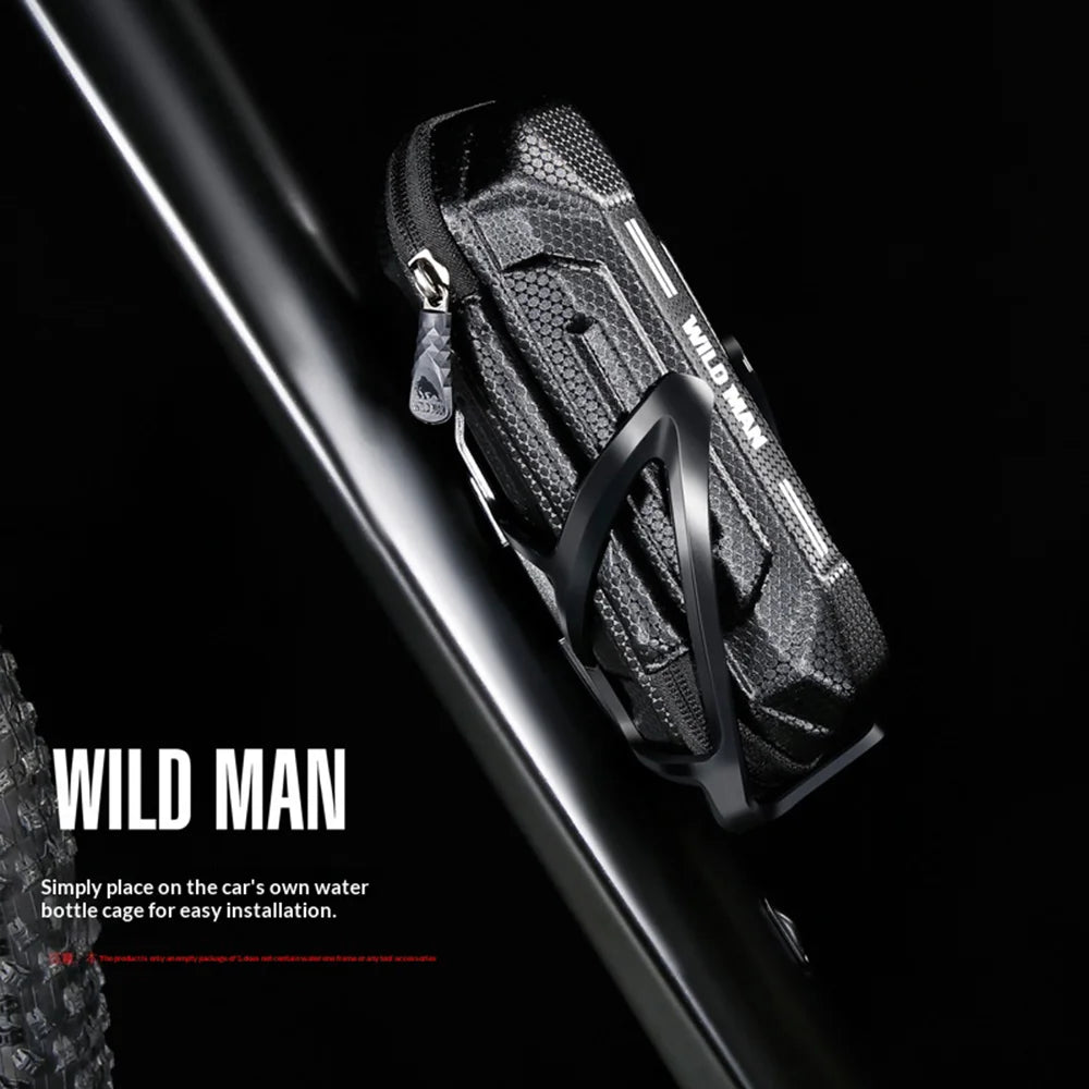 WILD MAN XT11 Waterproof Bike Tool Bag EVA Hard Shell Water Bottle Cage Mount Bag for Mountain Cycling - Black/0.5L - 3