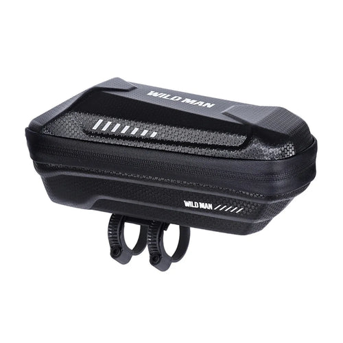 WILD MAN XS5 Bike Frame Bag EVA Hard Shell Top Tube Bag IPX5 Waterproof for Mountain Bike E-Scooter - Black/1L - 1