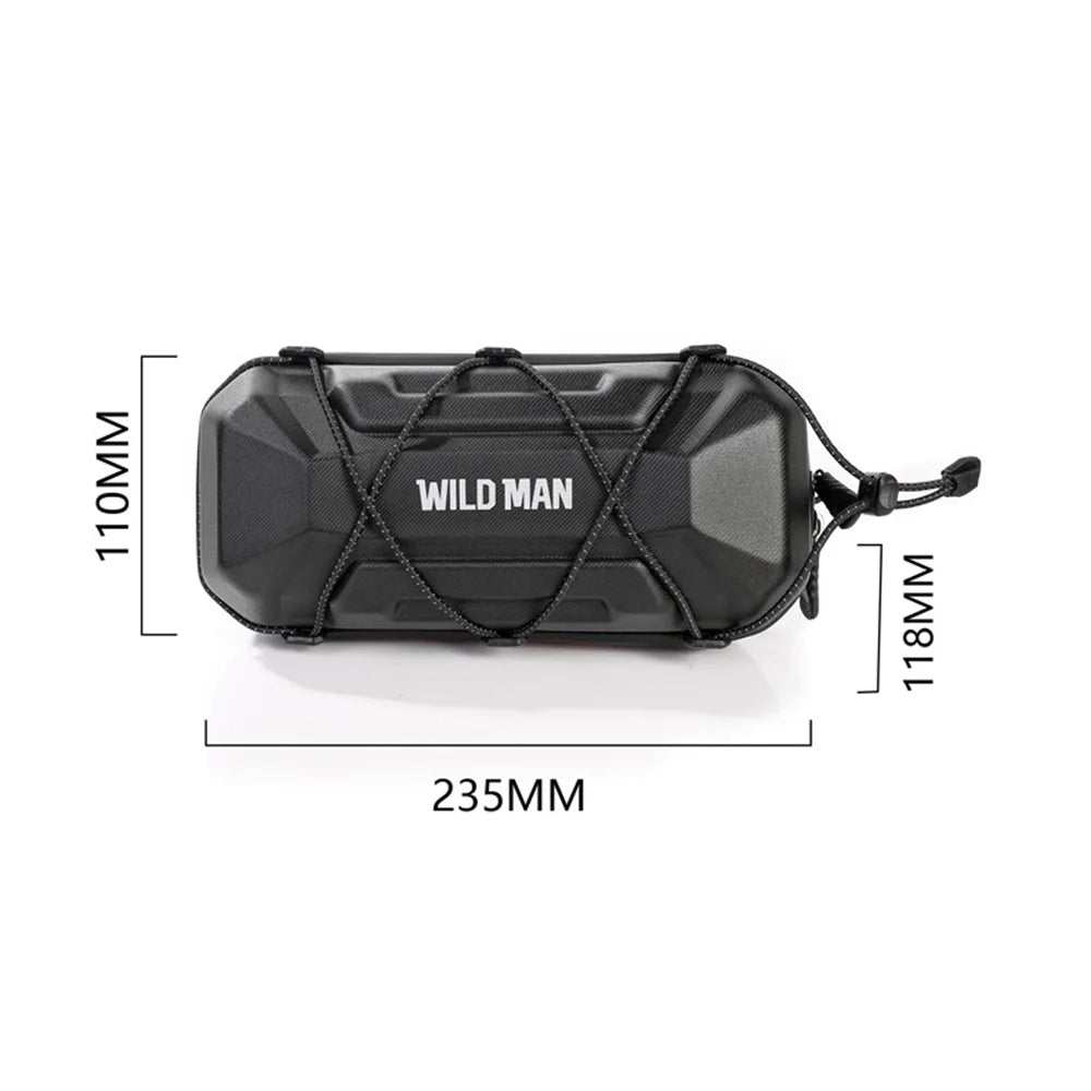 WILD MAN XT17 Mountain Bike Handlebar Bag EVA Hard Shell Quick Release Road Bike Frame Bag for Cycling - Black/2L - 7