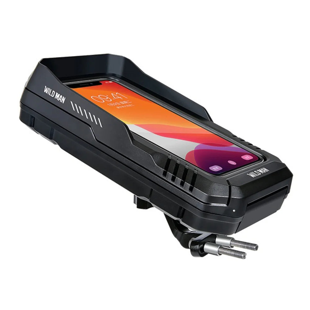 WILD MAN FK1 Mountain Bike Bag Waterproof Phone Holder Pouch Cycling Bicycle Handlebar Bag - Black/0.6L - 1