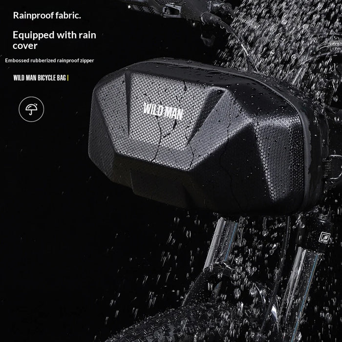 WILD MAN X9 Reflective Bike Handlebar Bag EVA Hard Shell 3.5L Electric Scooter Front Bag for Cycling - Black/3.5L - 7