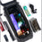 WILD MAN XT5 Bike Frame Bag EVA Hard Shell Waterproof Phone Holder Bicycle Top Tube Bag for 4.7-6.7 inch Smartphones - Black/Honeycomb Texture - 7