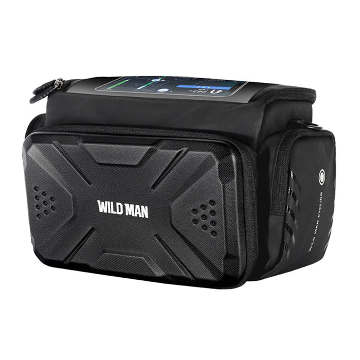 WILD MAN GS6 4L Waterproof Touch Screen Phone Holder Bike Front Bag EVA Hard Shell Bicycle Frame Bag - Black/4L - 1