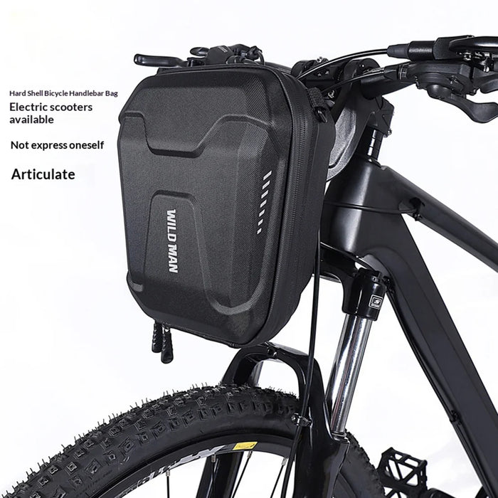 WILD MAN E8 Bicycle Handlebar Bag 3L Waterproof EVA Hard Shell Frame Bag for Mountain Road Bike - Black/3L - 2