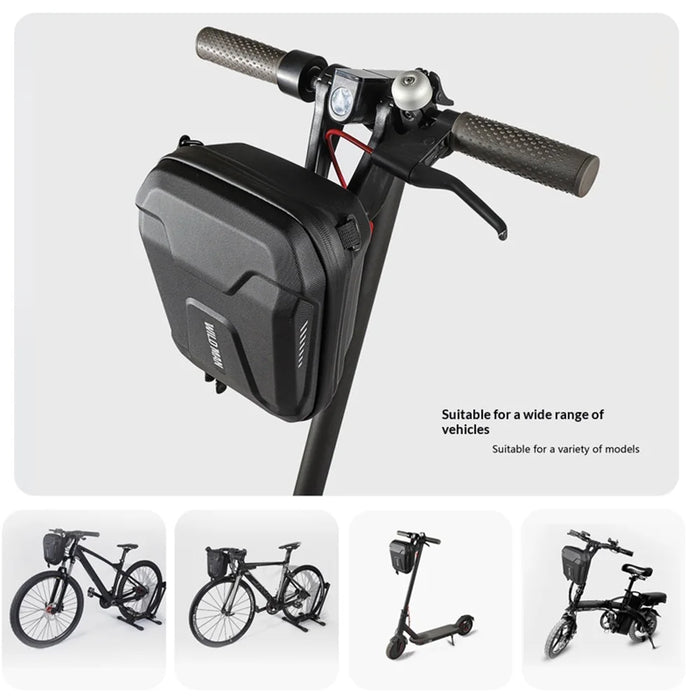 WILD MAN E8 Bicycle Handlebar Bag 3L Waterproof EVA Hard Shell Frame Bag for Mountain Road Bike - Black/3L - 3