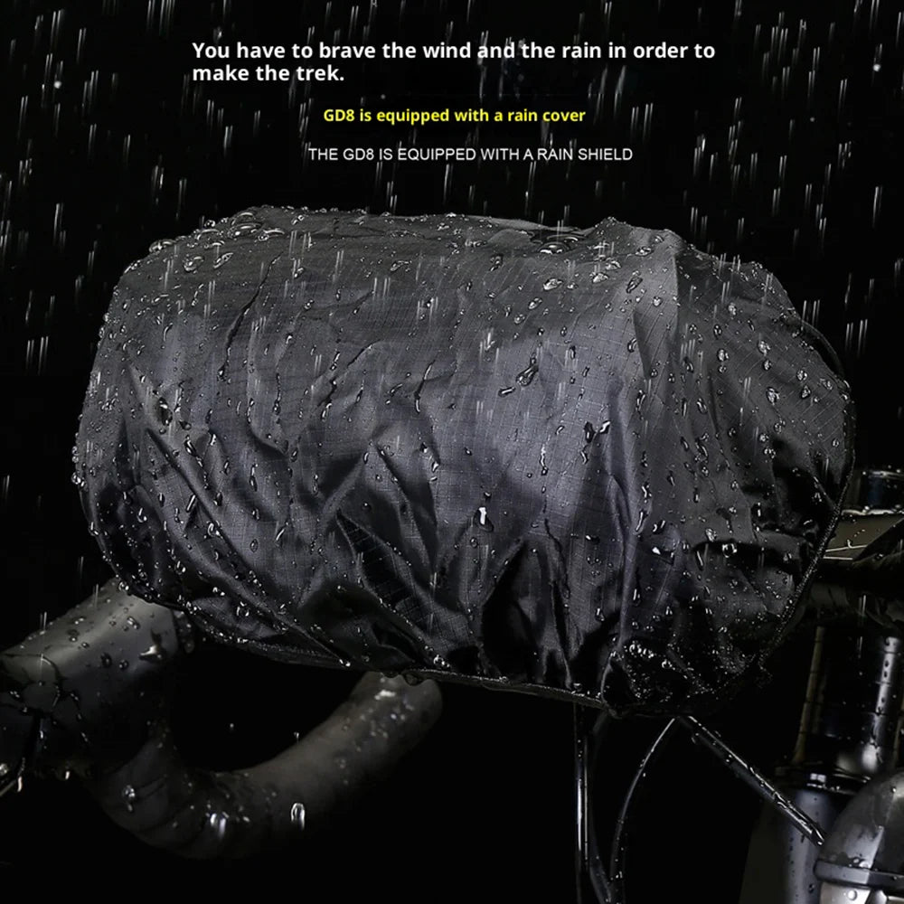 WILD MAN GD8 Bike Handlebar Bag 2L EVA Hard Shell Waterproof Front Bag for Mountain Road Bicycle Cycling - Black - 4