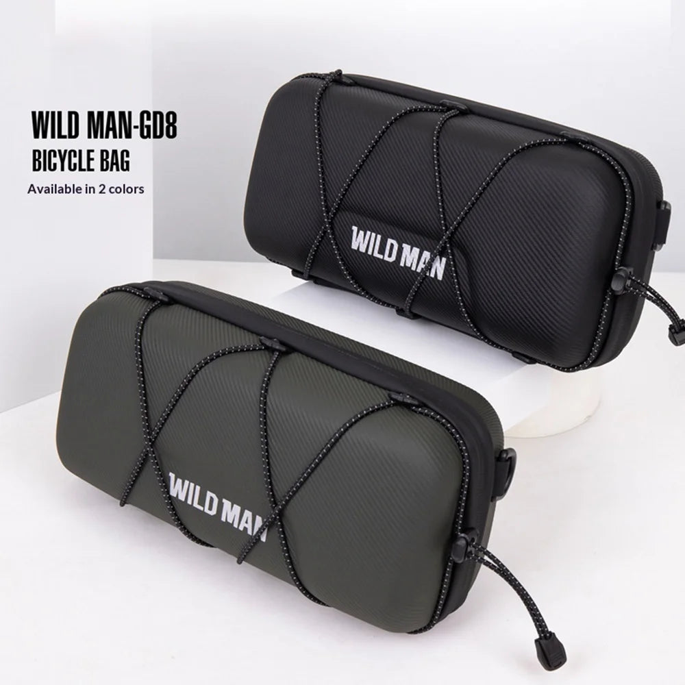 WILD MAN GD8 Bike Handlebar Bag 2L EVA Hard Shell Waterproof Front Bag for Mountain Road Bicycle Cycling - Black - 5