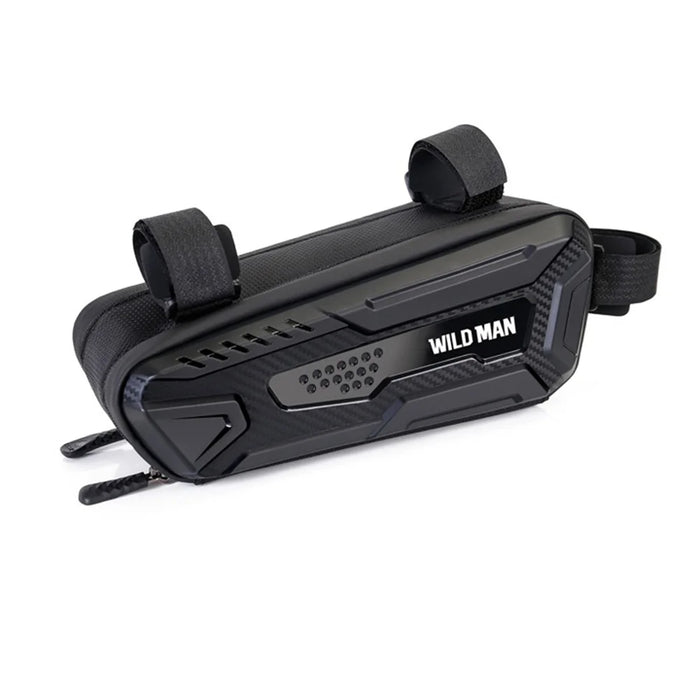 WILD MAN Bike Triangle Bag Hard Shell Frame Bag for Mountain Road Bicycle Cycling Equipment Storage - Black/1L - 1
