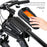 WILD MAN XT6 Bike Frame Bag 1.2L EVA Hard Shell Waterproof Touchscreen Phone Holder for MTB Road Cycling - Black/Honeycomb Texture - 4