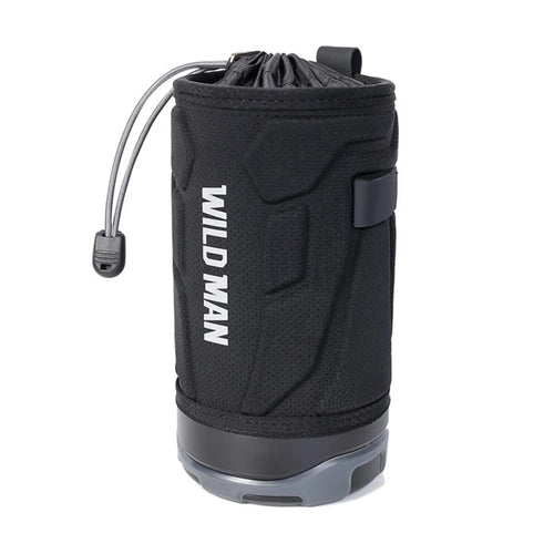 WILD MAN R1 Bike Water Bottle Holder Bag 1L Large Capacity with Shoulder Strap for Mountain Road Folding Bike Scooter - Black+Gray - 1