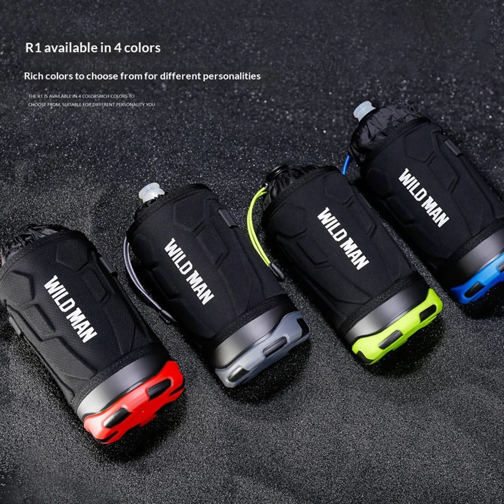 WILD MAN R1 Bike Water Bottle Holder Bag 1L Large Capacity with Shoulder Strap for Mountain Road Folding Bike Scooter - Black+Gray - 6