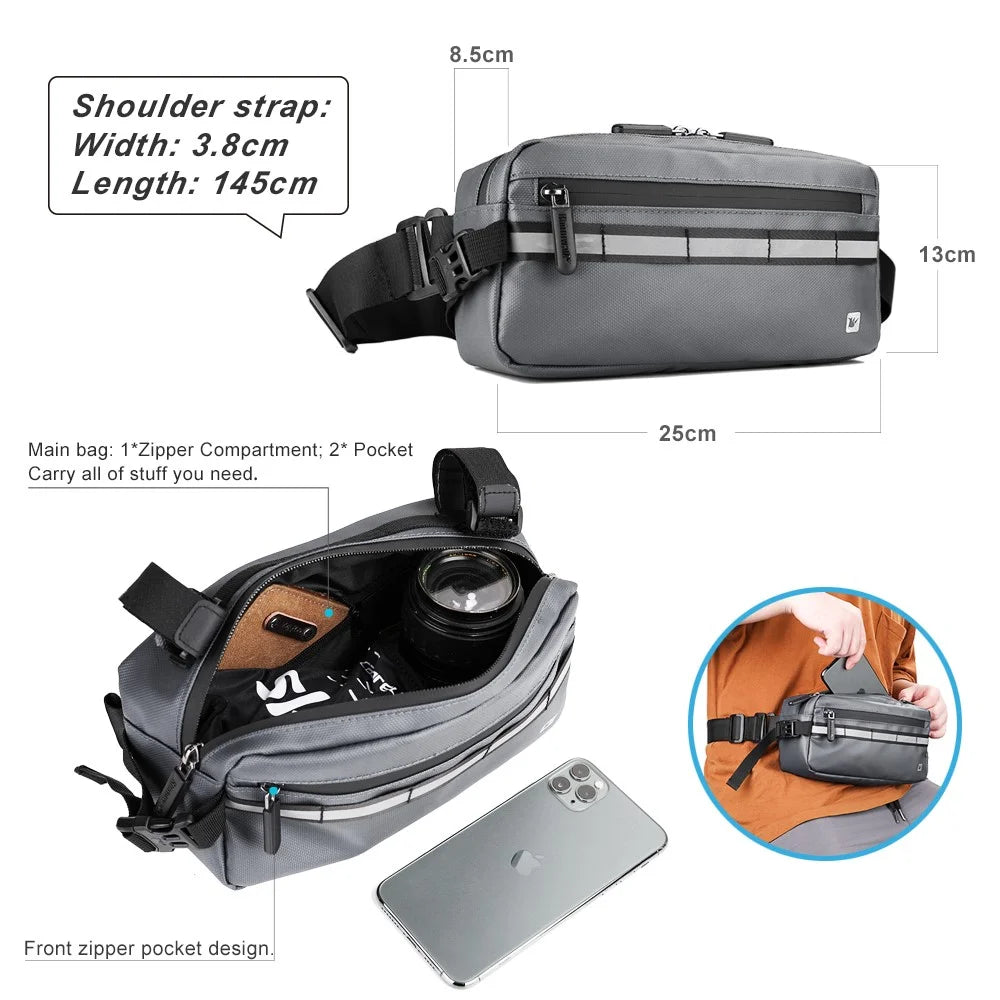 RHINOWALK Multifunctional Handlebar Bike Bag Bicycle Front Bag Shoulder Bag Waist Bag - Grey - 4