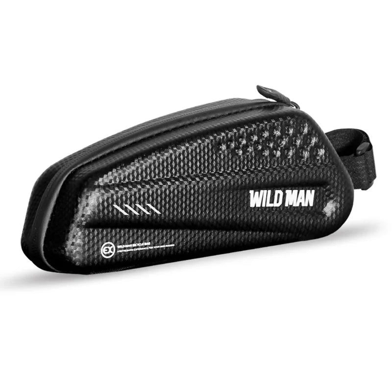 WILD MAN EX Mountain Bike Top Tube Bag EVA Hard Shell Waterproof Road Bike Frame Bag for Cycling - Black/1L - 1
