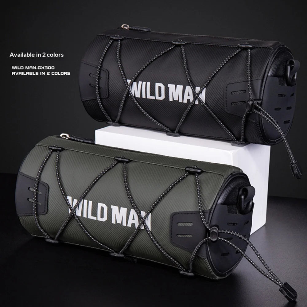 WILD MAN GX300 Bike Front Bag 2L Waterproof Bicycle Handlebar Bag for Road Mountain Bike - Black - 3