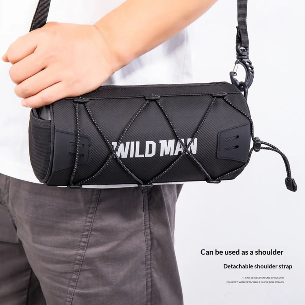 WILD MAN GX300 Bike Front Bag 2L Waterproof Bicycle Handlebar Bag for Road Mountain Bike - Black - 4