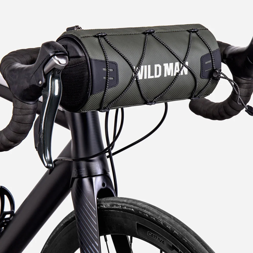 WILD MAN GX300 Bike Front Bag 2L Waterproof Bicycle Handlebar Bag for Road Mountain Bike - Black - 6
