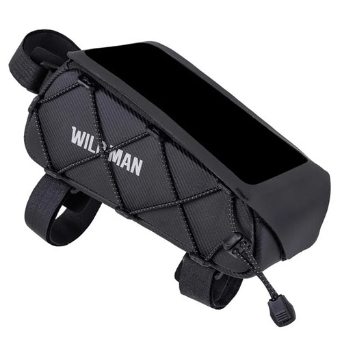 WILD MAN GX100 Bike Top Tube Bag 1L Waterproof Touch Screen Phone Holder Bag for Mountain Road Bicycle - Black / 1L - 1