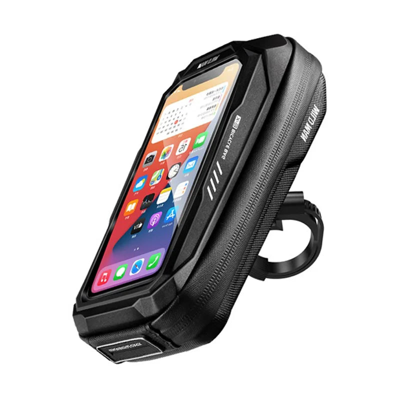 WILD MAN X3 Bike Handlebar Bag Hard Shell Touchscreen Phone Bag for Mountain Bicycle Cycling - Black/0.5L - 2