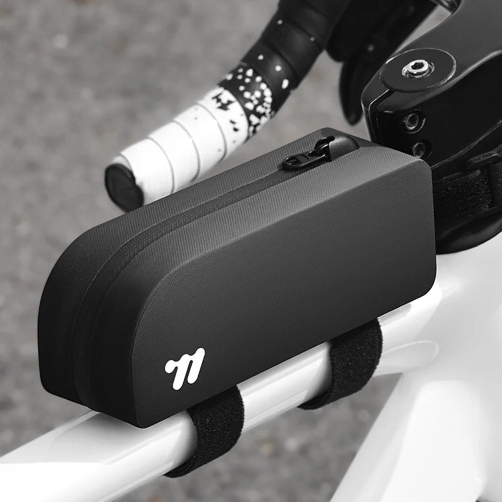 WEST BIKING YP0707442 Bicycle Top Tube Bag 0.75L IPX6 Waterproof Frame Bag Magic Tape Mount for Road Mountain Bike - Black - 2