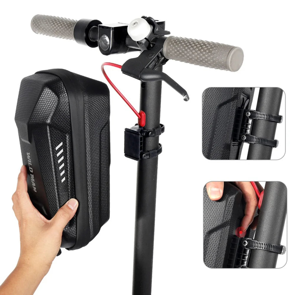 WILD MAN ES8X MAX 4L Bike Bag EVA Hard Shell Quick Release Front Handlebar Bag for Electric Scooter - Black|4L - 2