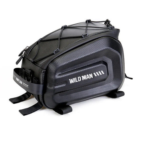 WILD MAN GD5 4L Bike Rear Rack Bag EVA Hard Shell Waterproof Electric Bicycle Pannier for Cycling - Black - 1