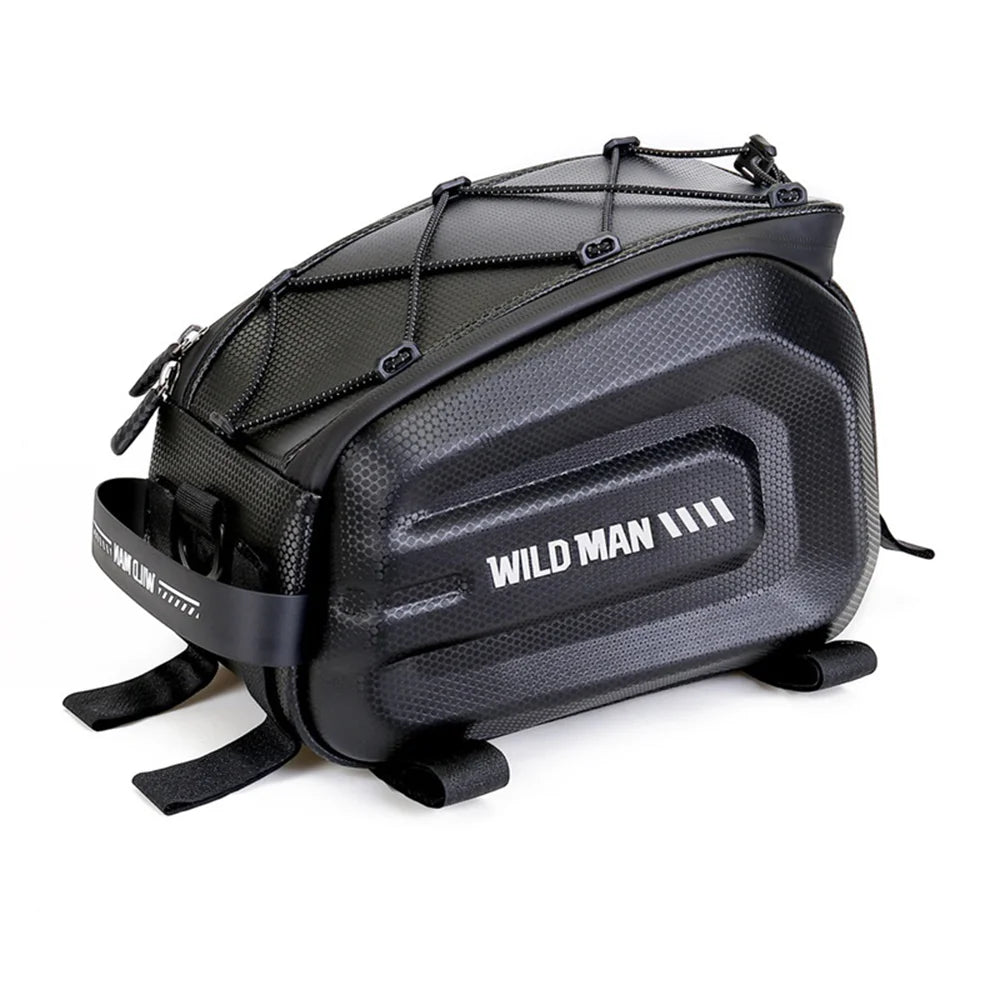 WILD MAN GD5 4L Bike Rear Rack Bag EVA Hard Shell Waterproof Electric Bicycle Pannier for Cycling - Black - 1