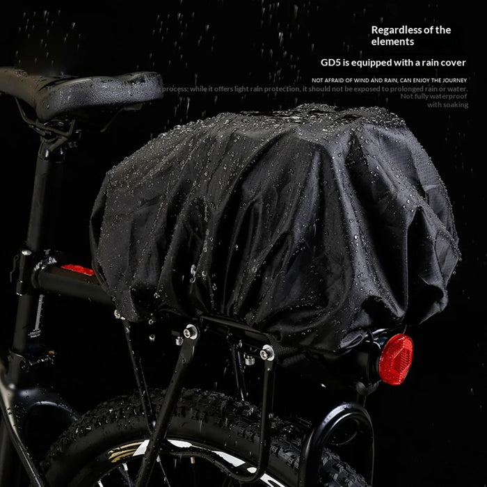 WILD MAN GD5 4L Bike Rear Rack Bag EVA Hard Shell Waterproof Electric Bicycle Pannier for Cycling - Black - 3