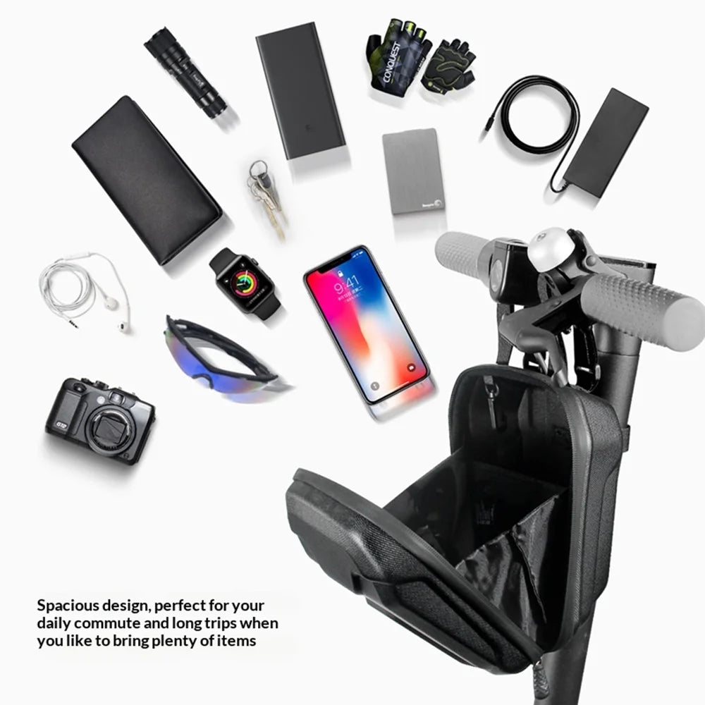 WILD MAN TS9 2.5L Electric Scooter Bag EVA Hard Shell Handlebar Storage Bag for E-Scooter Bicycle - Black - 7