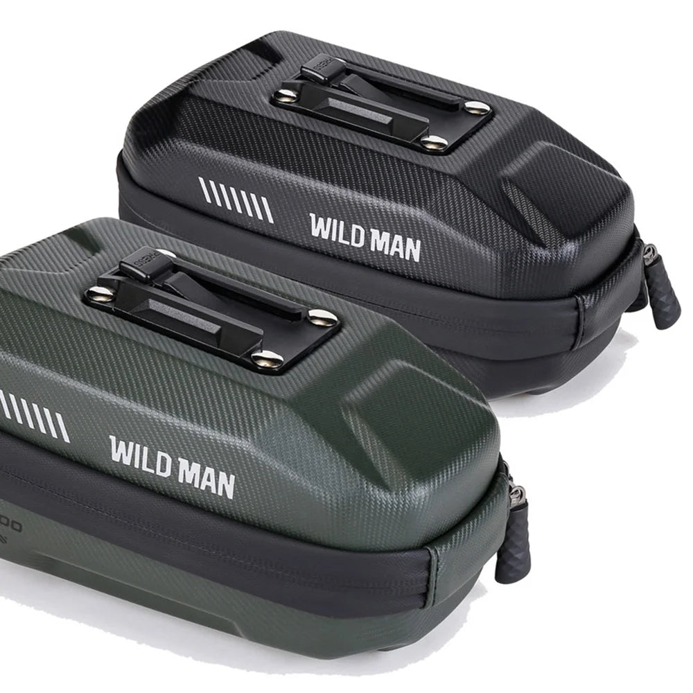 WILD MAN GD700 Waterproof Bike Saddle Bag 0.8L EVA Hard Shell Tail Bag for Mountain Road Cycling - Black - 6