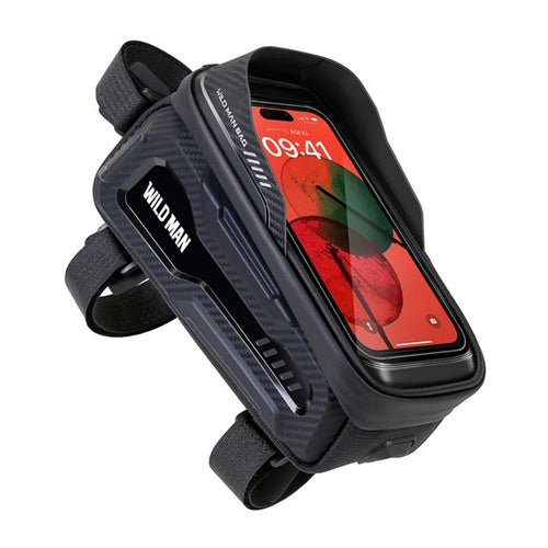 WILD MAN M20 1L Hard Shell Bike Top Tube Bag Touchscreen Phone Holder Pouch for Mountain Road Cycling - Black|1L - 1